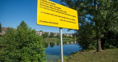 Waarschuwingsbord waterschap